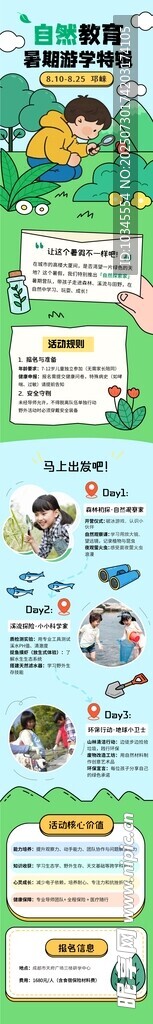 暑假自然教育研学海报