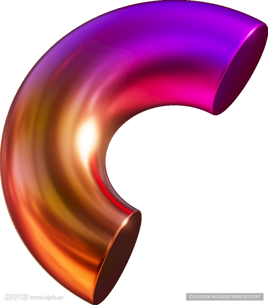彩色渐变弧形3D模型