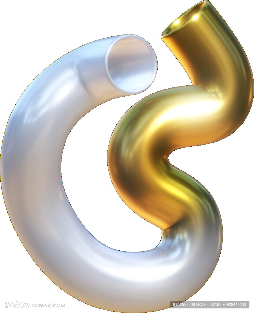 金属质感立体字母G