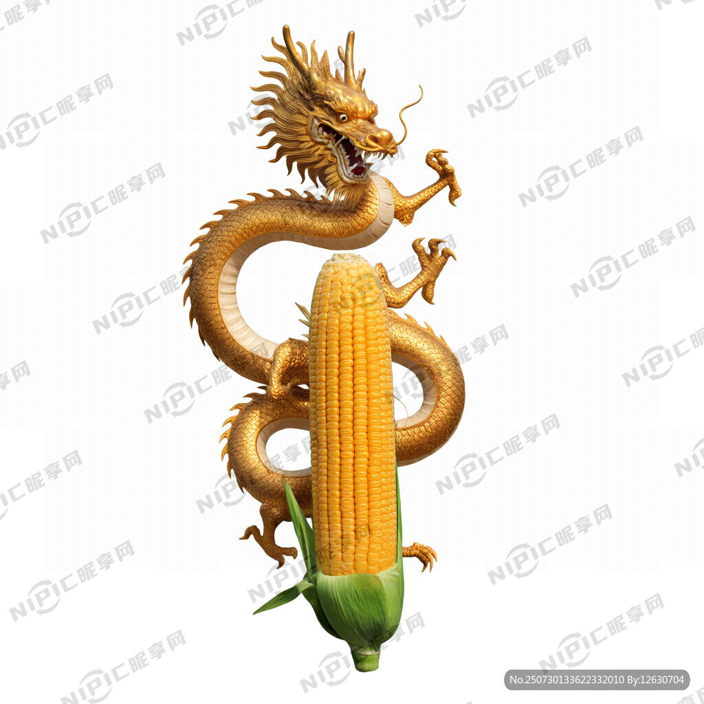 一条长长的金色龙围绕着一个大玉