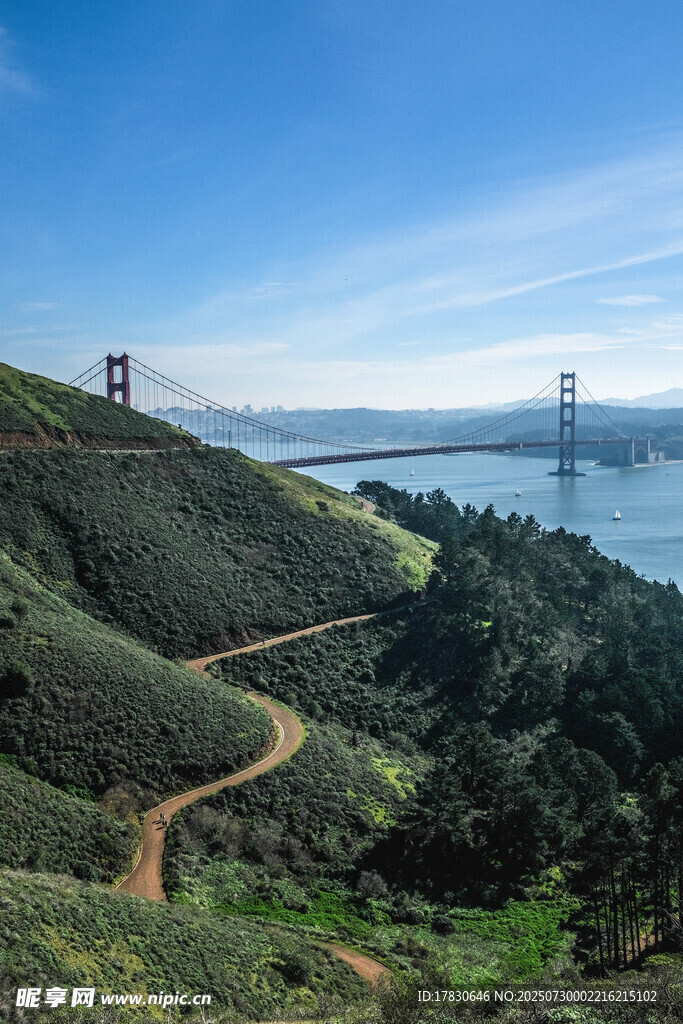 蜿蜒山路旁的壮阔桥梁景观