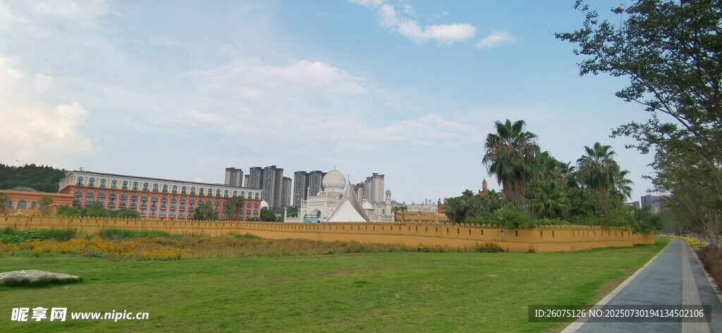 户外开阔绿地风景