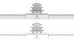中式古塔建筑线稿图