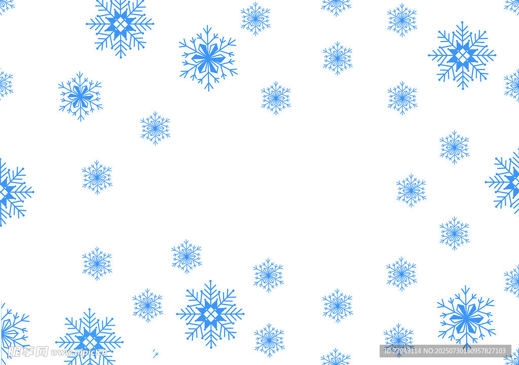 蓝色雪花图案