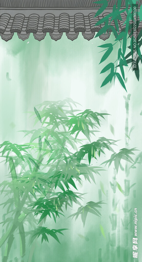 水墨竹林意境图