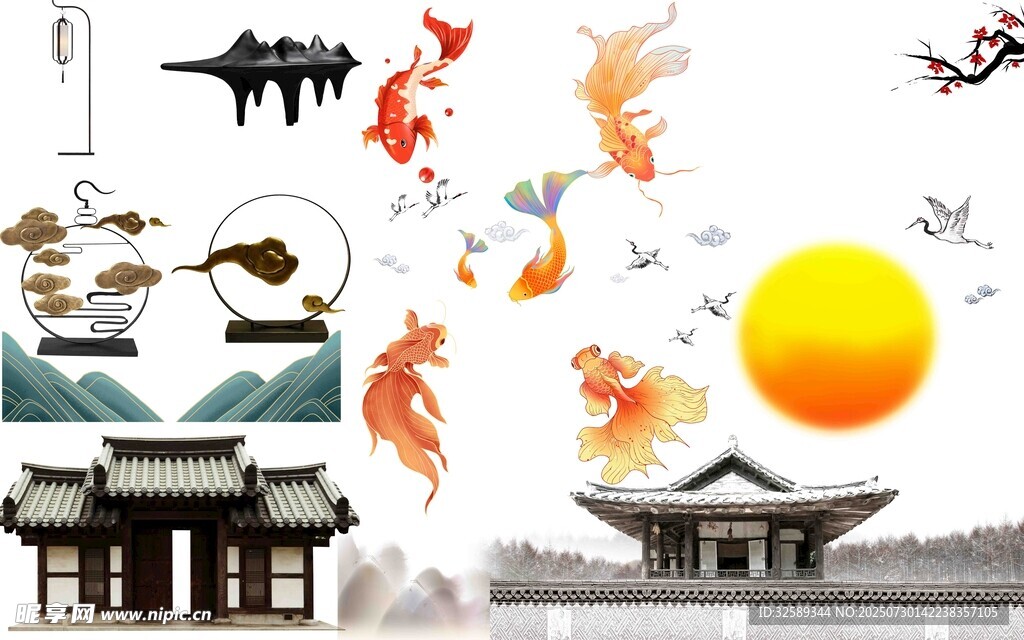 日式传统元素插画