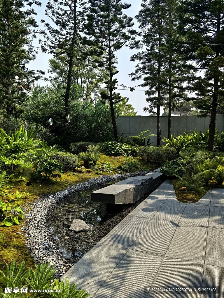 静谧中式庭院景观小径
