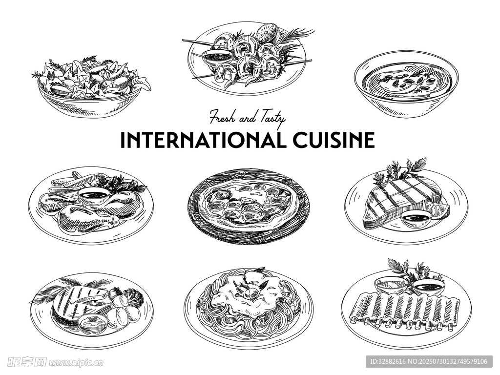 国际美食插画集合