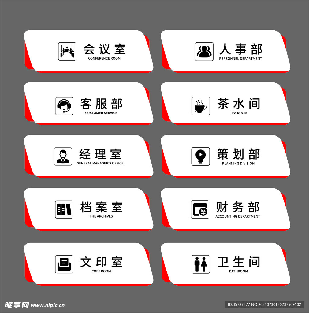 办公室科室指示牌展示