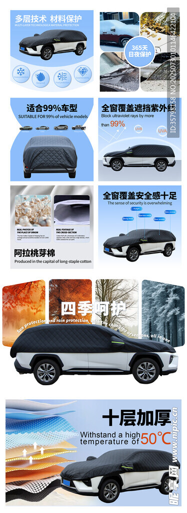 淘宝亚马逊车衣主图详情