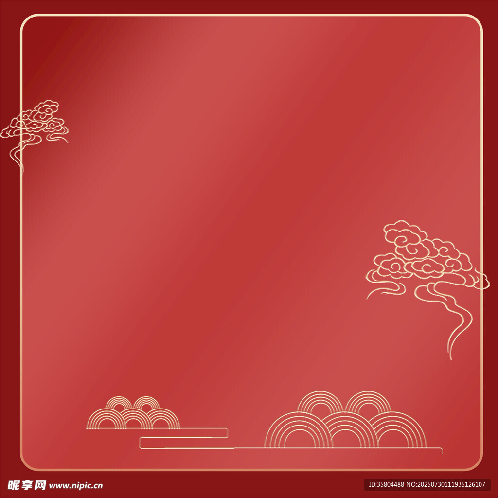 红色中式背景装饰图