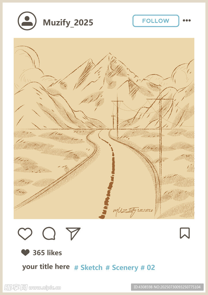 风景素描画