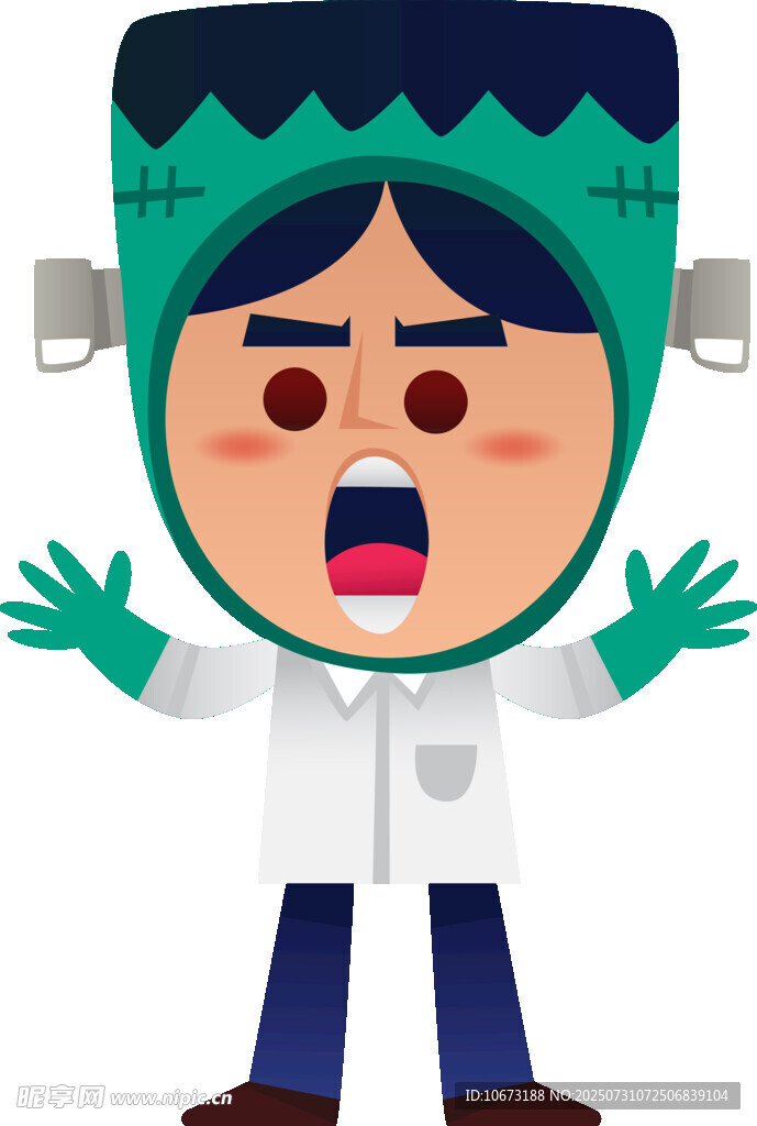扮成科学怪人的搞怪男子