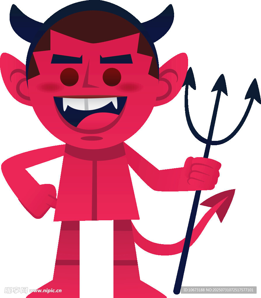 红色小恶魔手持三叉戟