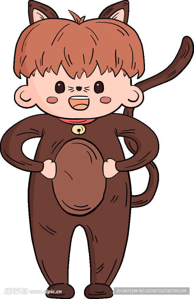 穿猫装的可爱小男孩