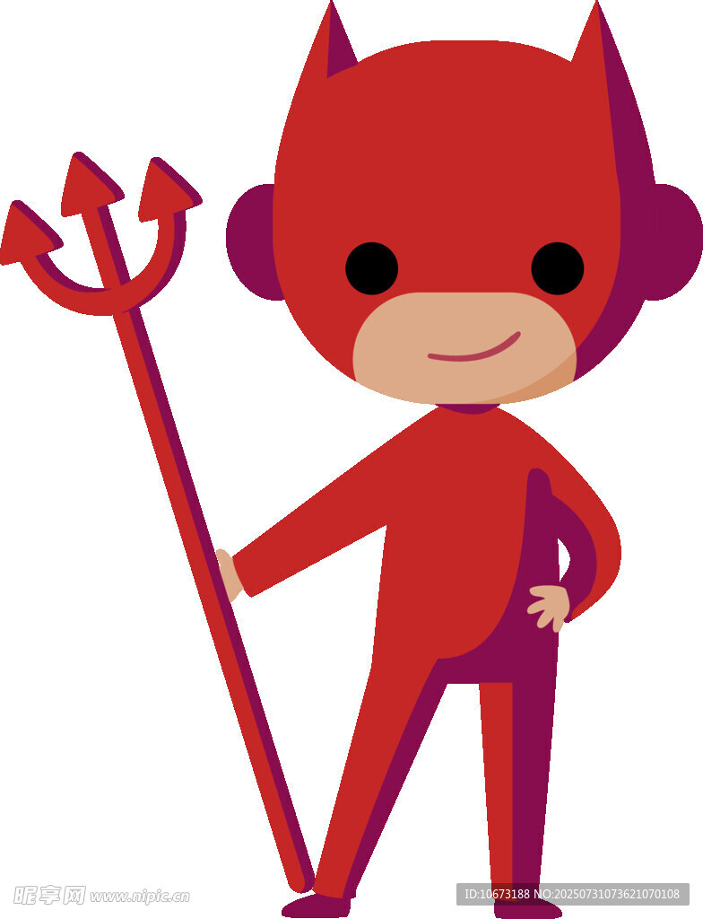 红色小恶魔手持三叉戟