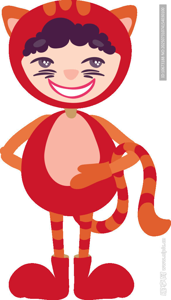 可爱小猫装扮的孩子