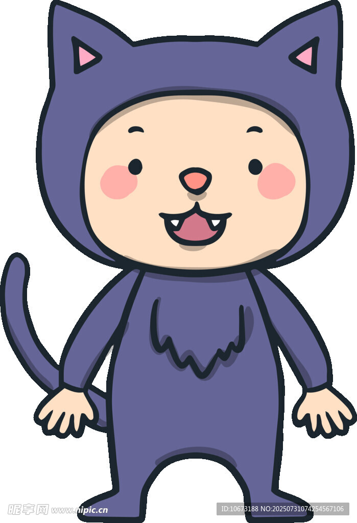 穿猫装的可爱小朋友