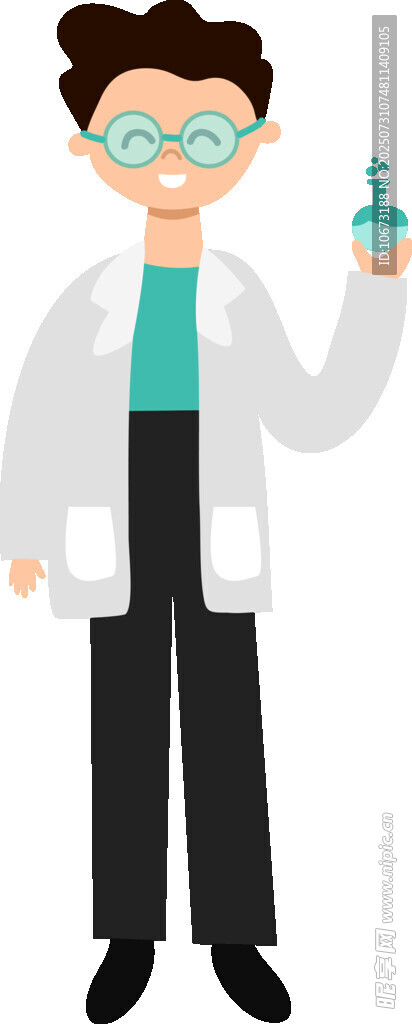 科学家手持试管做实验
