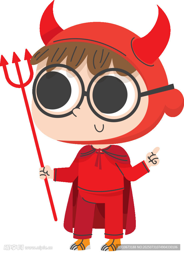可爱小恶魔装扮的孩子