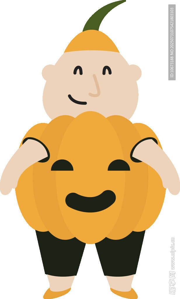 南瓜装扮的可爱胖小孩