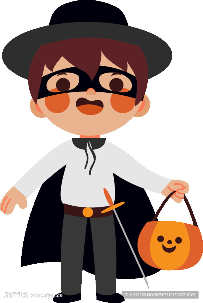 扮成魔术师的万圣节小孩