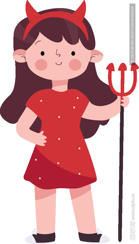 穿红衣的小恶魔女孩