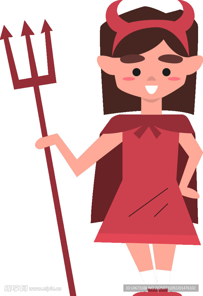 扮小恶魔的可爱女孩