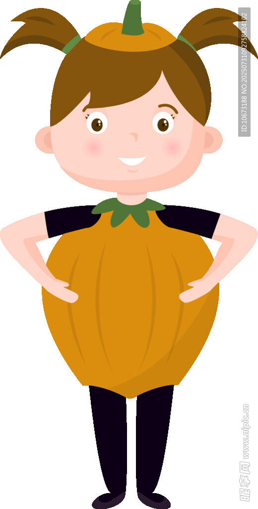 穿南瓜服的可爱小女孩