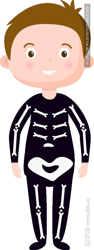 穿骷髅服装的小男孩