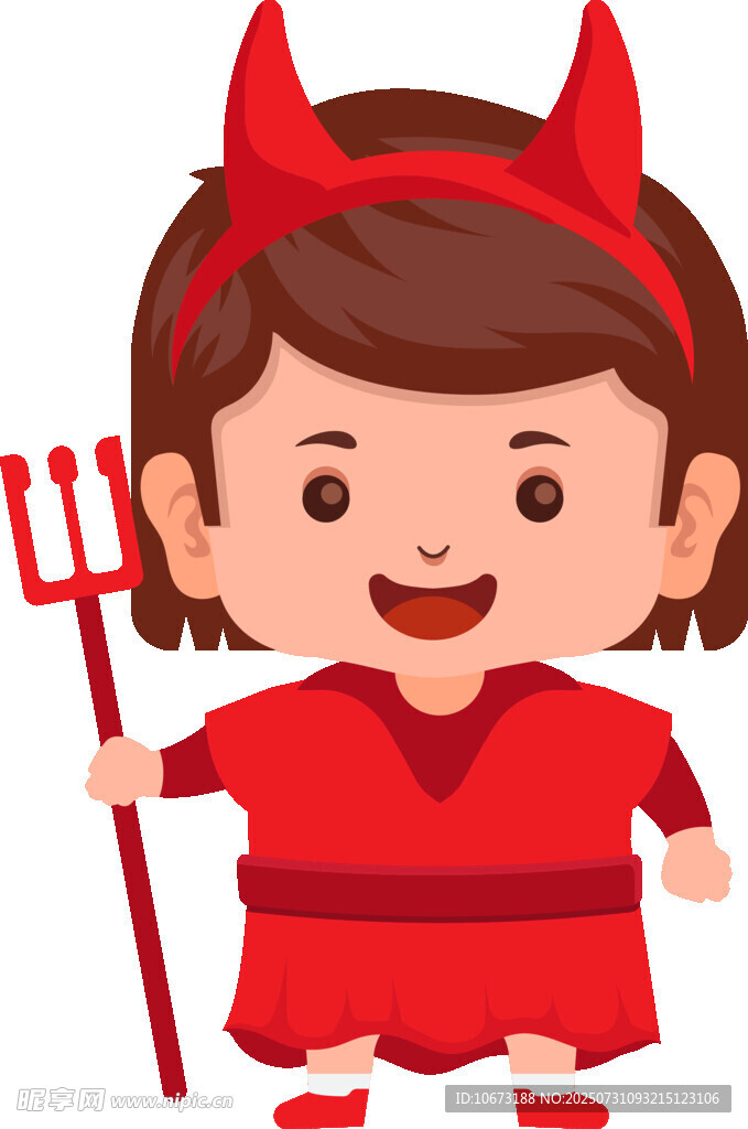可爱小恶魔装扮的小女孩