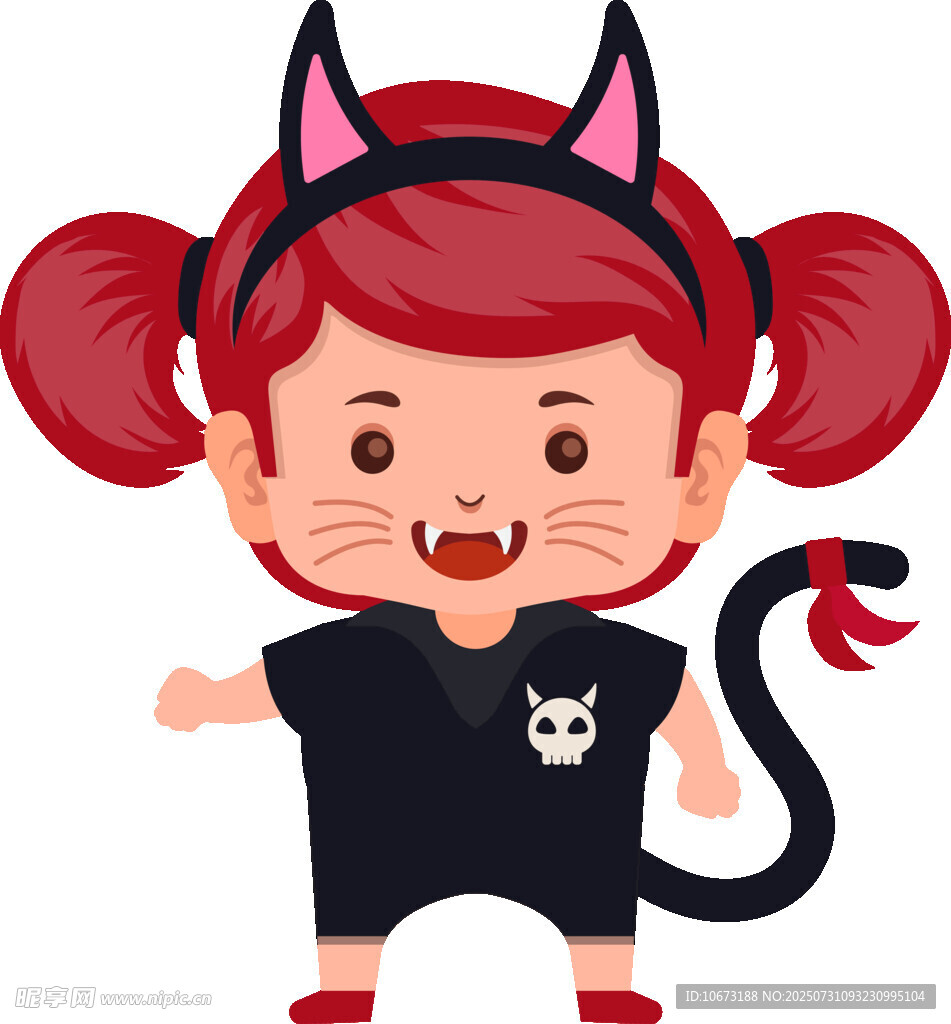 穿猫装的俏皮小女孩