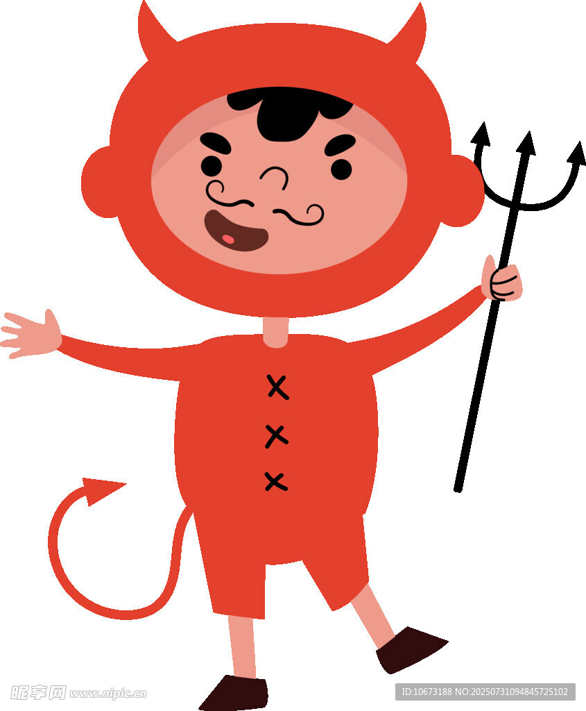 小恶魔扮相的可爱孩童