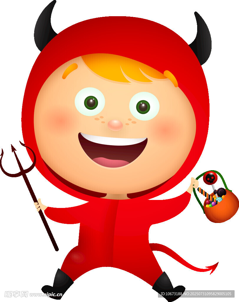 小恶魔装扮的可爱孩童