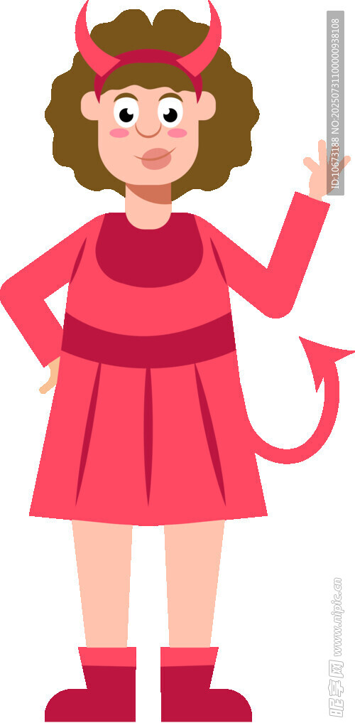 穿恶魔装的俏皮小女孩