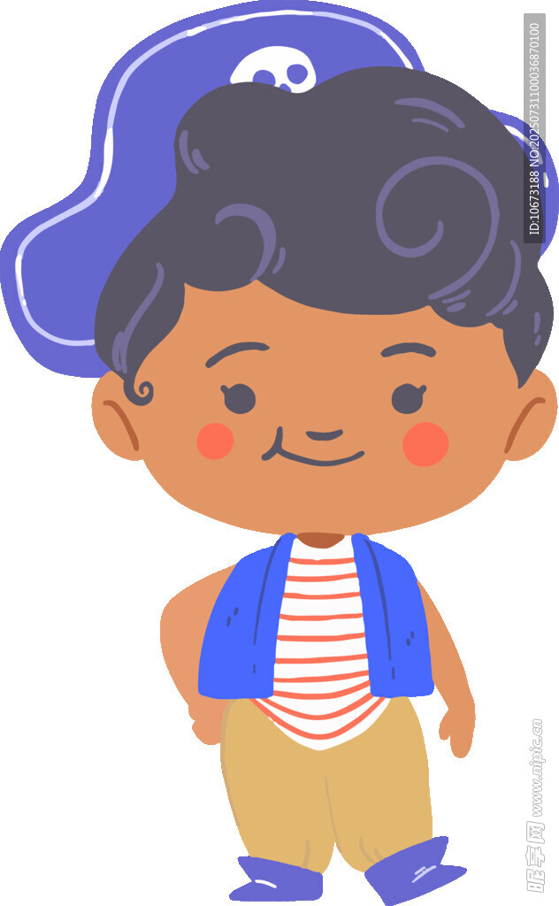 戴海盗帽的可爱小男孩