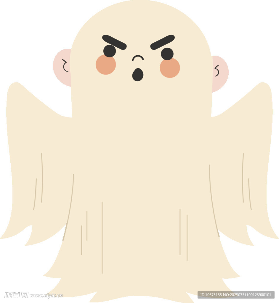生气的卡通幽灵形象