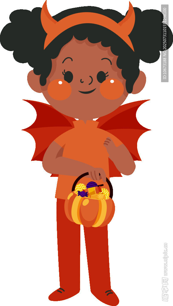 穿恶魔装的可爱小女孩