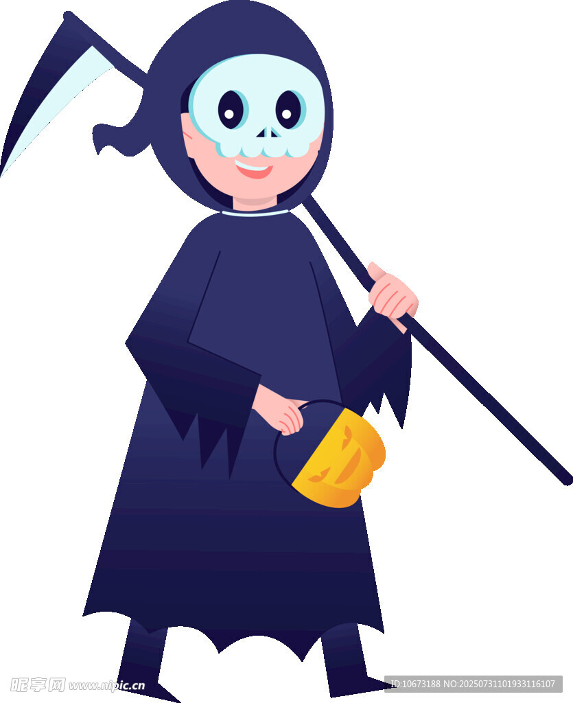 可爱版死神形象插画