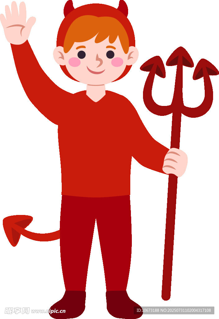 扮小恶魔的可爱男孩