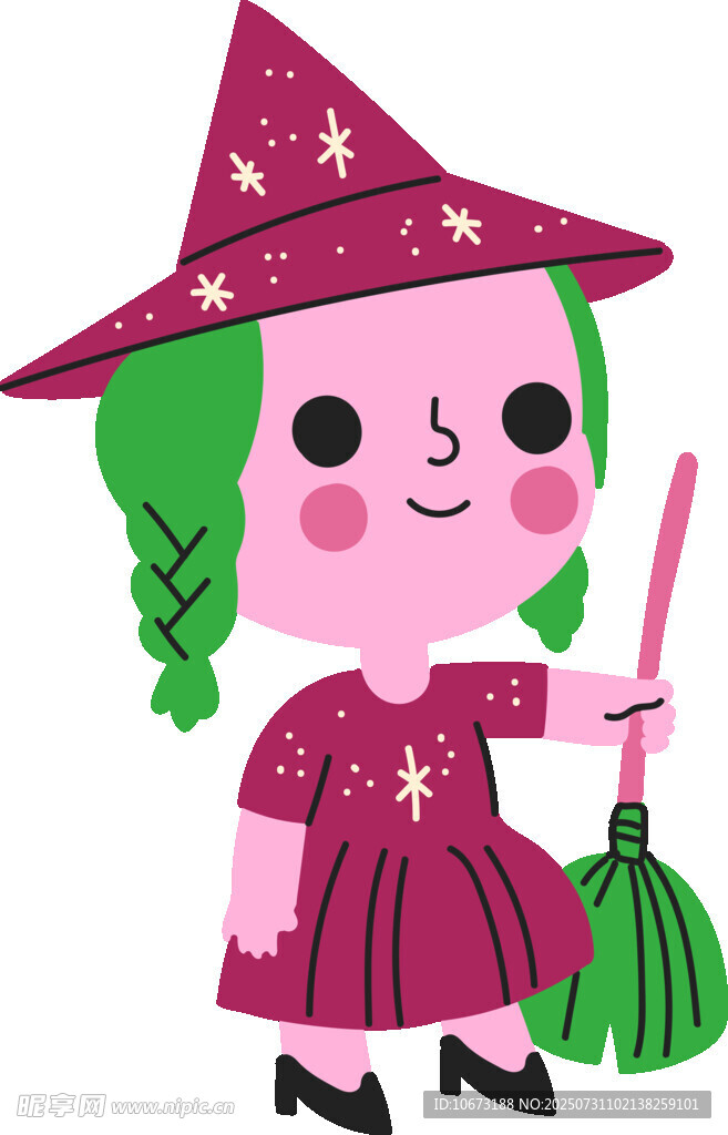 可爱女巫形象插画