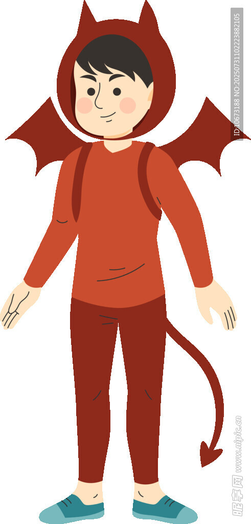 穿恶魔装的可爱小男孩