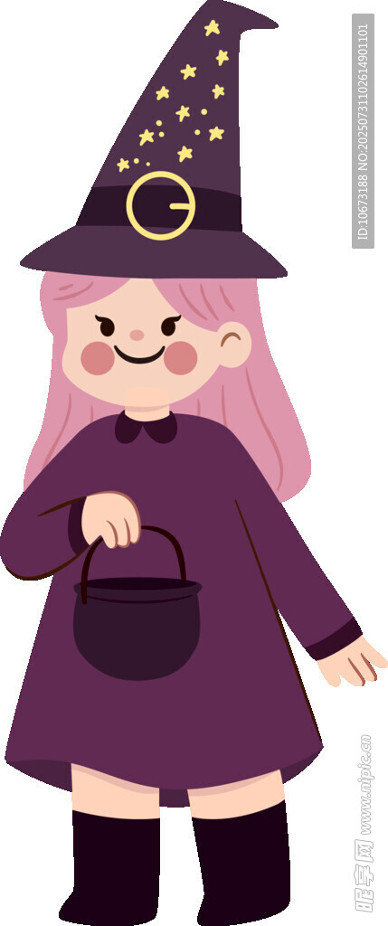 可爱女巫形象插画