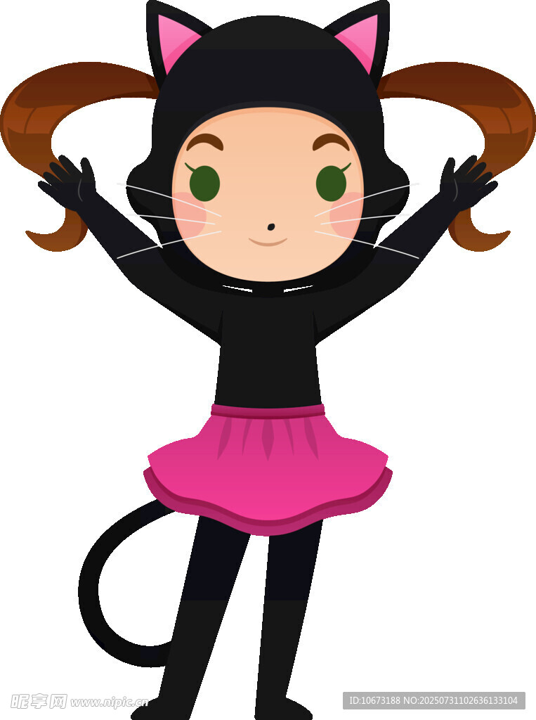 可爱黑猫女孩装扮