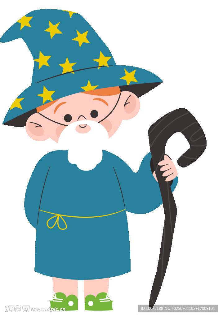 魔法小矮人手持魔杖