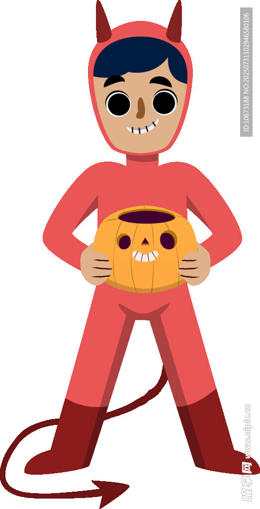 扮小恶魔的骷髅男孩