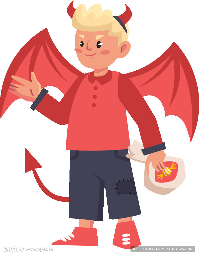 扮小恶魔的可爱男孩