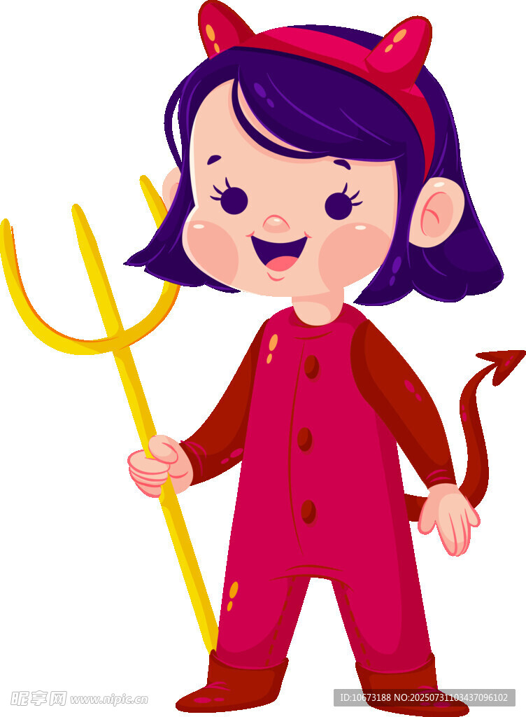 穿恶魔装的可爱小女孩