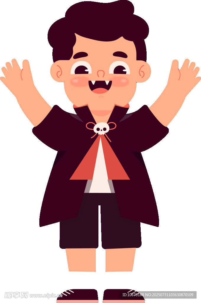 欢乐小男孩张开双臂