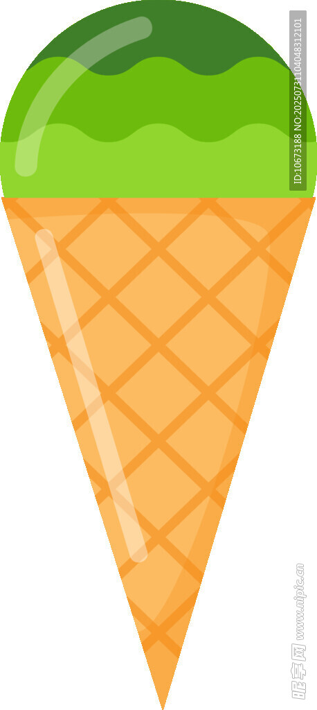 绿色冰淇淋甜筒